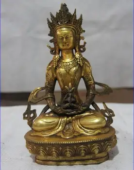 

Buddhism Bronze copper Seat Amitayus longevity God Goddess Buddha Statue
