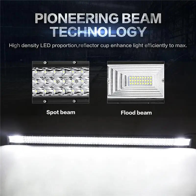 Oslamp 3 ряд Светодиодный s * 42*50 "прямой/изогнутый СВЕТОДИОДНЫЙ светильник бар 4x4