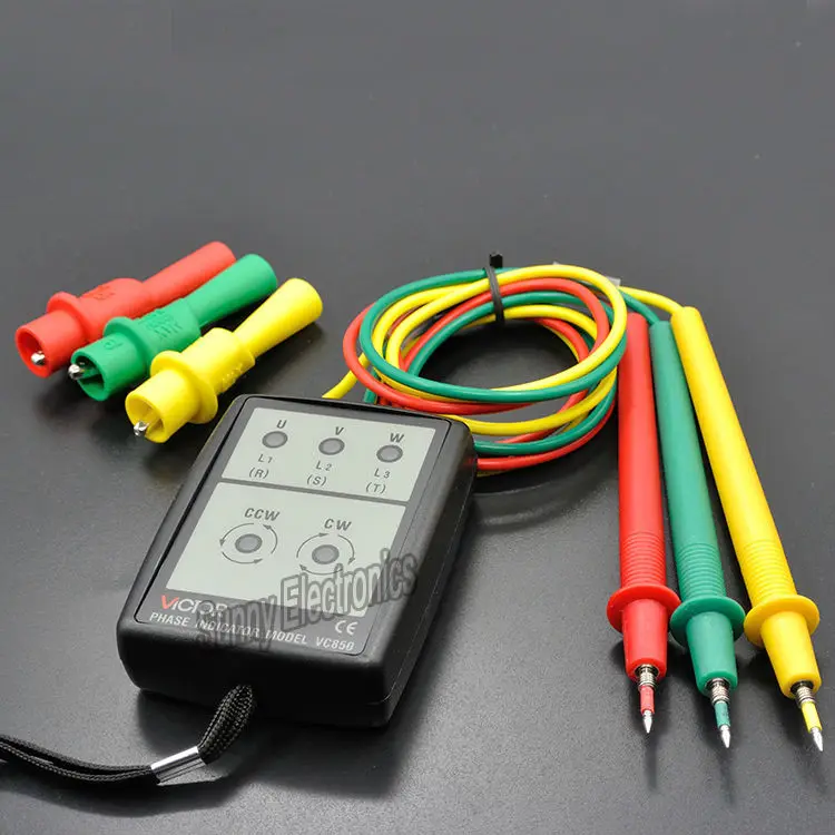 New VICTOR VC850 3 Phase Sequence Rotation Indicator Tester 200480V