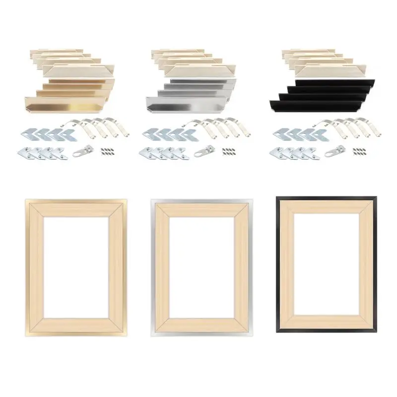 

DIY Wooden Rectangle Photo Picture Frame For Oil Diamond Paintings Pictures Wall Art Multiple Sizes Home Decor
