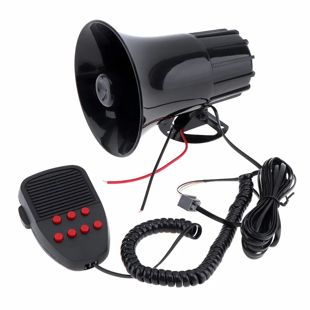 100W 7 Sound Tones Loud Horn Auto Car Truck Vehicle Speaker Warning Alarm Siren Horn Fire Ambulance Loudspeaker with MIC