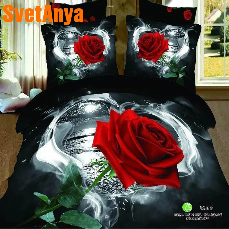 

Svetanya 100 cotton 3d Bedding Set (sheet +pillowcase+Blanket cover) Bedlinen Queen Full size