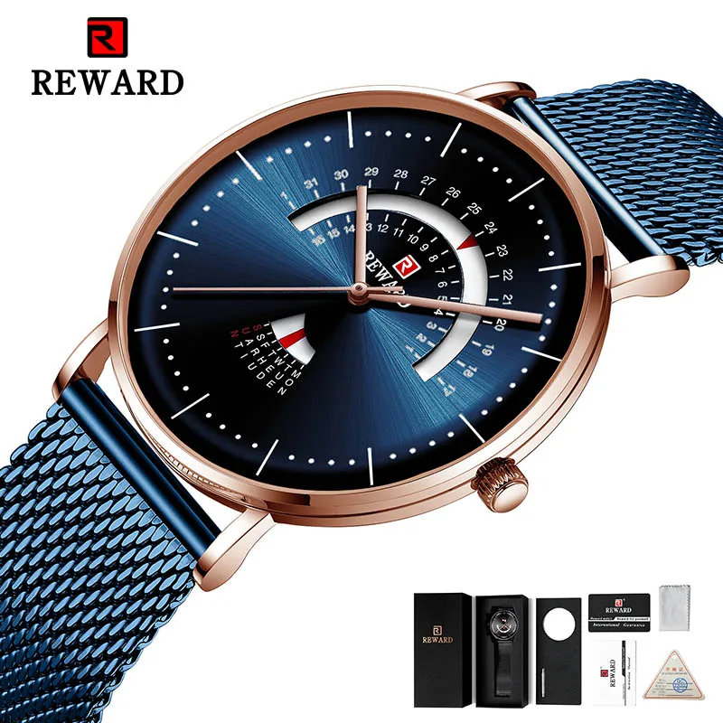 

REWARD Brand Luxury Watches Men Fashion Creative Business Chronograph Stainless Steel Strap Quartz Male Watch relogio masculino