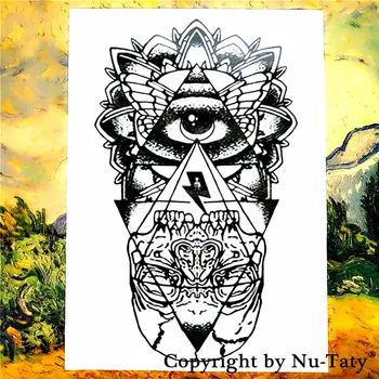 

SHNAPIGN The Evil Eye Temporary Body Art Flash Tattoo Stickers 21*15cm Waterproof Henna Car Styling Home Decor Wall Sticker