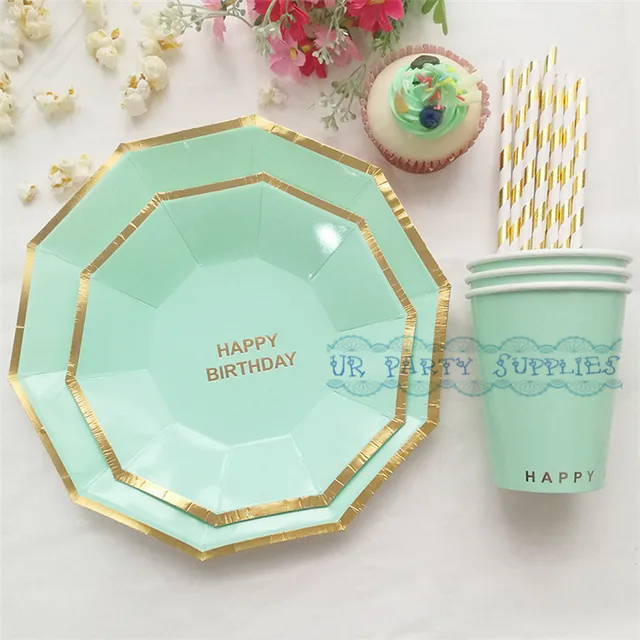 Aliexpress.com : Buy Free Shipping 8 Sets Red Happy Birthday Tableware ...