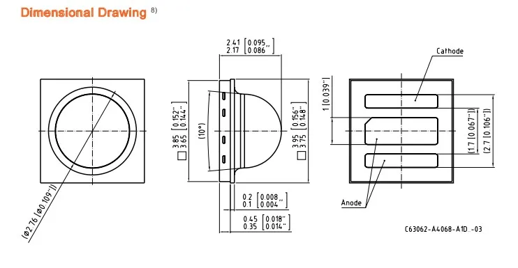 100 шт./лот OSRAM СВЕТОДИОДНЫЙ Янтарный SMD эпоксидный пакет с силиконовым объективом LYH9GP желтый для кнопка-кластер подсветка