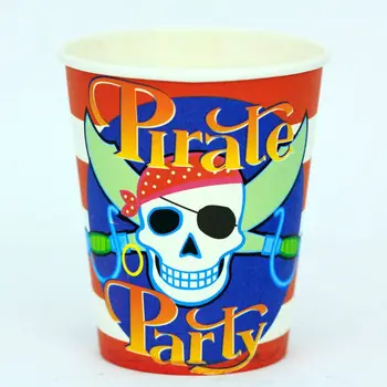 

50 pcs/lot of Pirate printing paper cup tableware for birthday party , party drinking cup