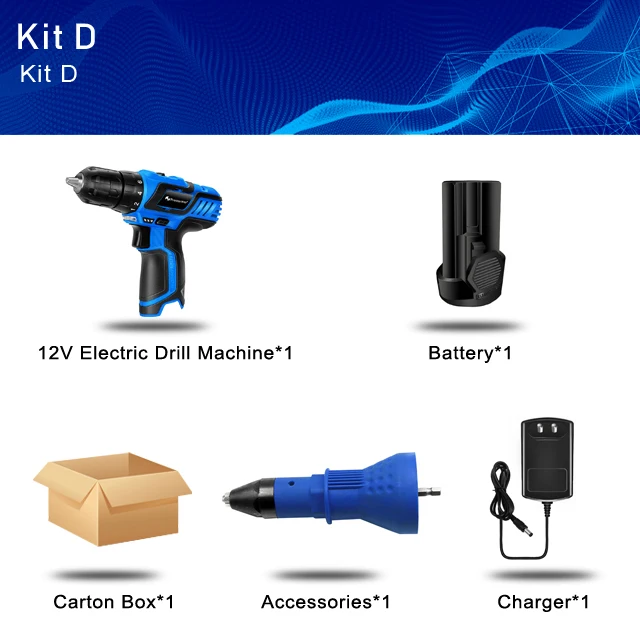 drill with nut PROSTORMER 12 В Беспроводная Дрель 25 нм электрическая отвертка 1h Быстрая зарядка перезаряжаемый бытовой мини Электроинструмент набор сверл - Цвет: drill with nut