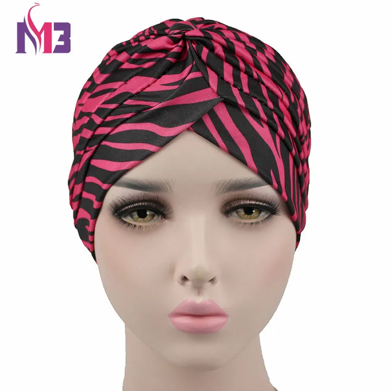 Модные женские Тюрбан Твист Тюрбан с принтом повязка на голову банданы головные уборы для химиотерапии хиджаб тюрбан шляпа аксессуары для волос