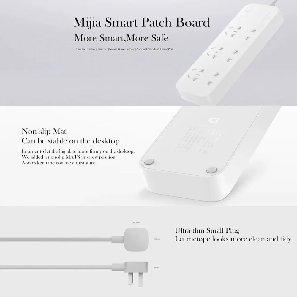 Умный удлинитель Xiaomi Mijia оригинальный 6 портов Wi Fi беспроводной пульт