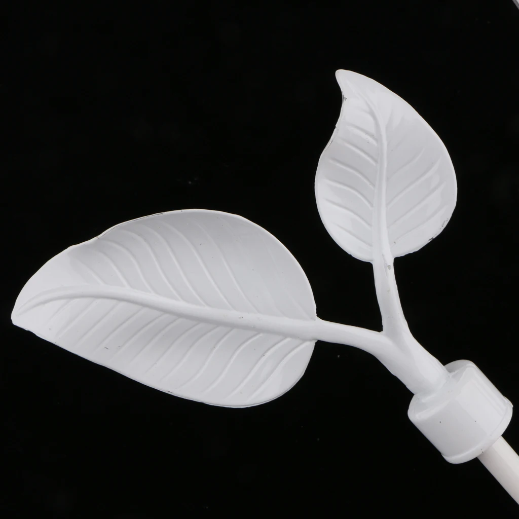 1 Pair U Shaped Metal Leaves Design Curtain Hooks Window Curtain Drapery Blinds Tieback Hangers Holders with Screws