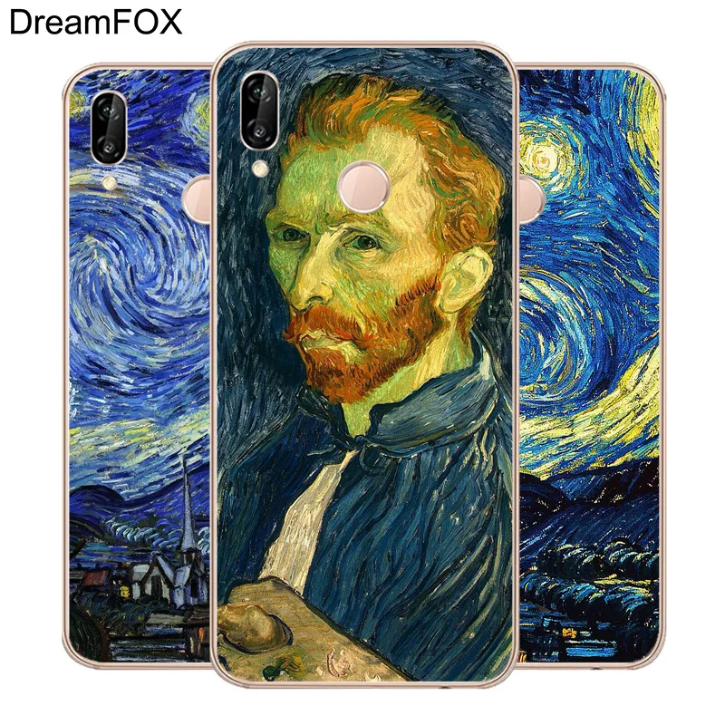 DREAMFOX M561 Ван Гог Мягкий ТПУ силиконовый чехол для huawei Honor 6A 6C 7X9 10 P20 P30 Lite Pro P Smart 2019 |