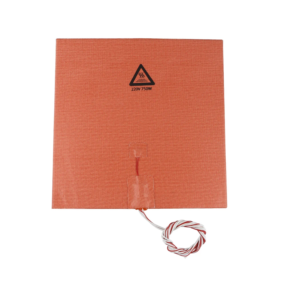 

750w 220v 30*30 cm 3D Printer Parts & Accessories Silicone Heated Bed Orange Color Heating Pad For CR-10 3D printer Bed Holes