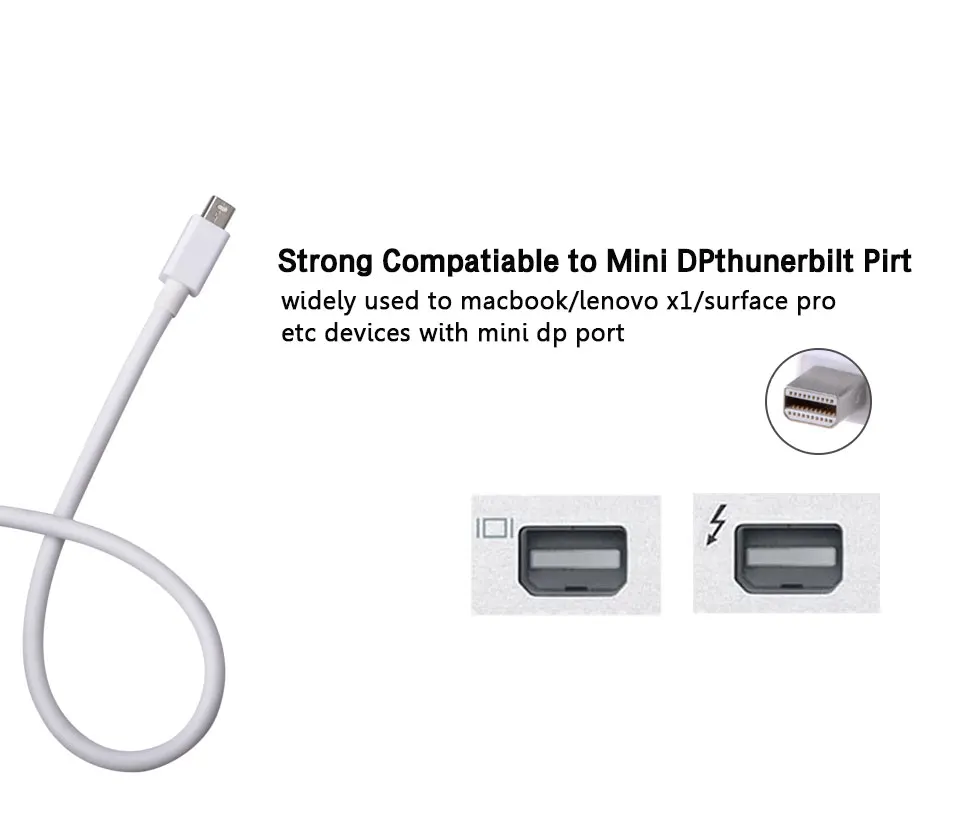 1,8 м 6 футов Thunderbolt display port Mini display port MINI DP к HDMI Мужской адаптер конвертер кабель для Apple Mac для Air Pro