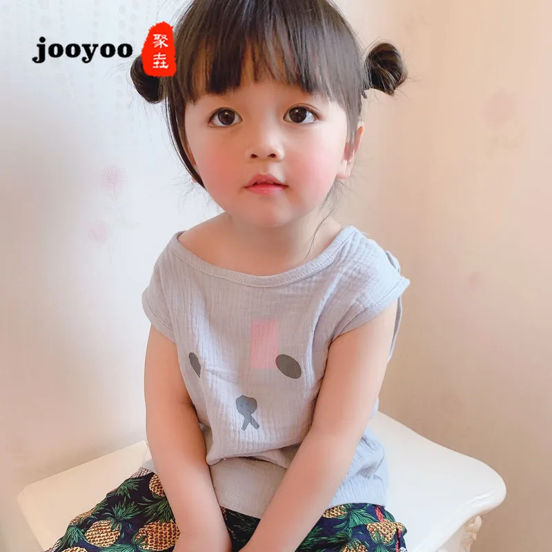 

Cute Baby Wear Girl Baby Infant Summer Cute Dog Ear Vest Boys and Girls T-shirt