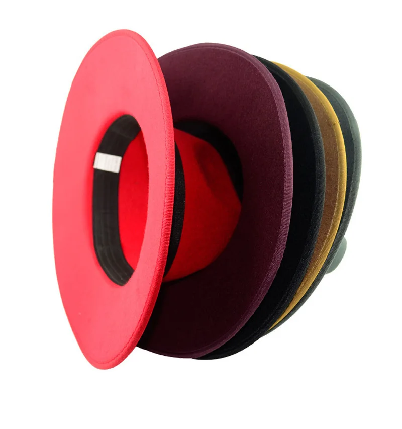 2015 Hot Sale Kentucky Derby Hats Classical Mens Wide Brim Felt Wool Fedora Hats For Floppy Cloche Cap Cool For YY0727