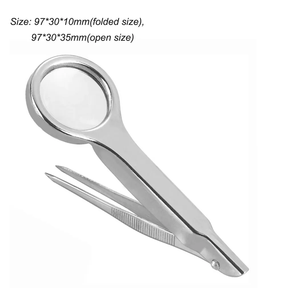 Multifunctional 10X Magnifier Stainless Steel Magnifying Glass With Tweezer --M25 | Инструменты