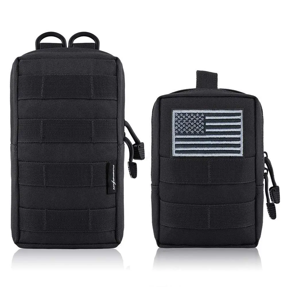 

2Pcs Tactical Compact Pack Water-resistant Utility EDC Pouch Hunting Molle Pouches Waist Accessory Vest Bag for Hunting Hiking
