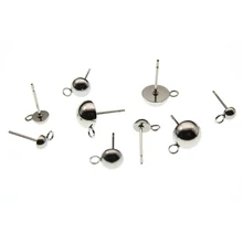 20pcs 4mm 5mm 6mm 8mm 10mm Stainless Steel Blank Earring Post Pin Stud With Loop Earrings for DIY Jewelry Making Findings Z1063 20pcs 4mm 5mm 6mm 8mm 10mm Stainless Steel Blank Earring Post Pin Stud With Loop Earrings for DIY Jewelry Making Findings Z1063