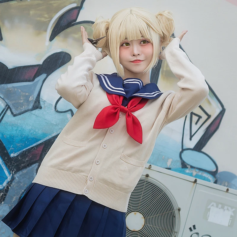 

Anime My Hero Academia Boku no Hero Academia Himiko Toga JK Uniform Skirts Sweater Sweatshirts Cardigan Cosplay Costumes Suit