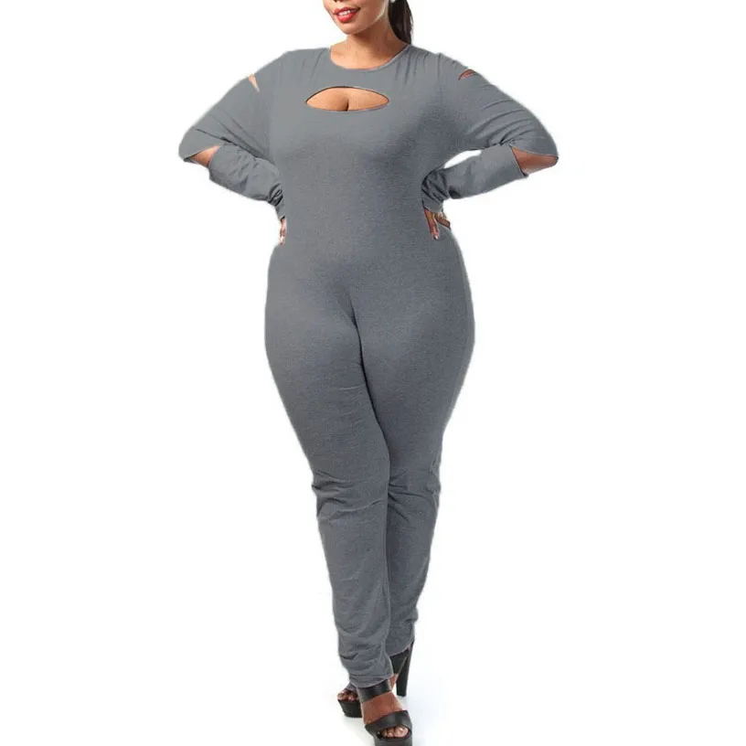 FGirl Body Jumpsuits Woman Plus Size Slit Long Sleeve Jumpsuit Bodycon Jumpsuit Women Rompers FG11851 Body : image FGirl Body Jumpsuits Woman Plus Size Slit Long Sleeve Jumpsuit Bodycon Jumpsuit Women Rompers FG11851 Body