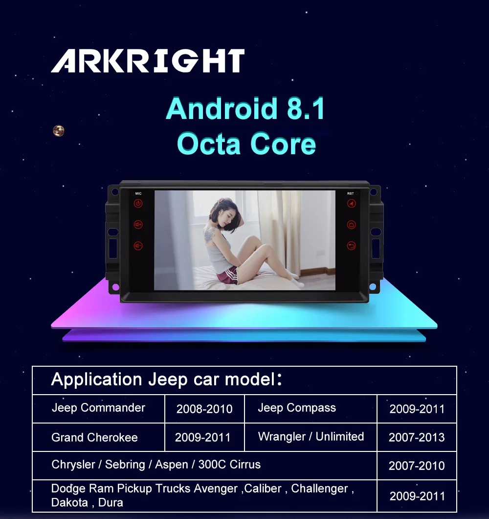 Discount ARKRIGHT 8" Android Car Radio for Jeep Grand Cherokee/compass/Commander 4+32gb Car Player GPS/autoradio/car DVD player/ with DSP 2