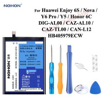 

Nohon Battery For Huawei Enjoy 6S HB405979ECW DIG-AL00 Nova CAN-L12 Y5 CAZ-AL10 Y6 Pro CAZ-TL00 Honor 6C Built-in Battery +Tools