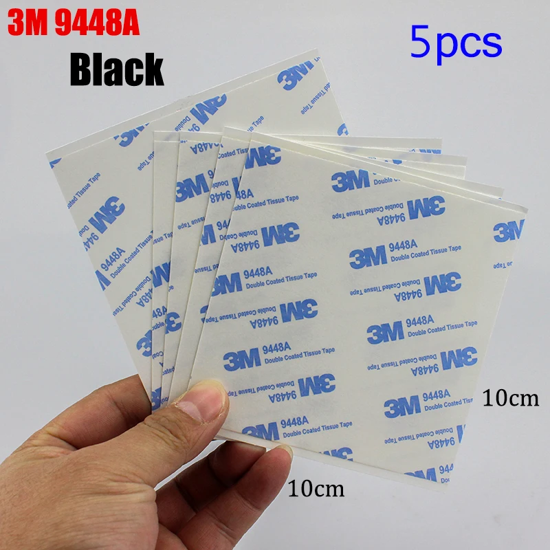 

5pcs/lot 10cmx10cm 3M 9448A Black Double Sided Adhesive Tape For Repairing Cellphone Touch Screen Lcd Led Display Pannel