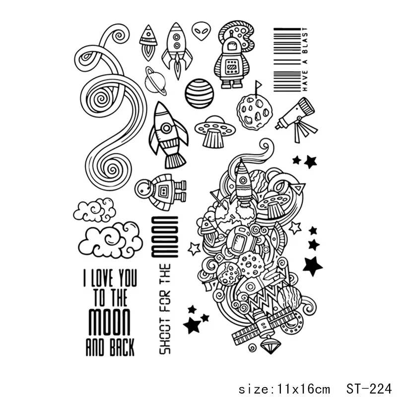 

Outerspace Design Transparent Clear Stamps / Silicone Seals for DIY scrapbooking photo album/Card Making