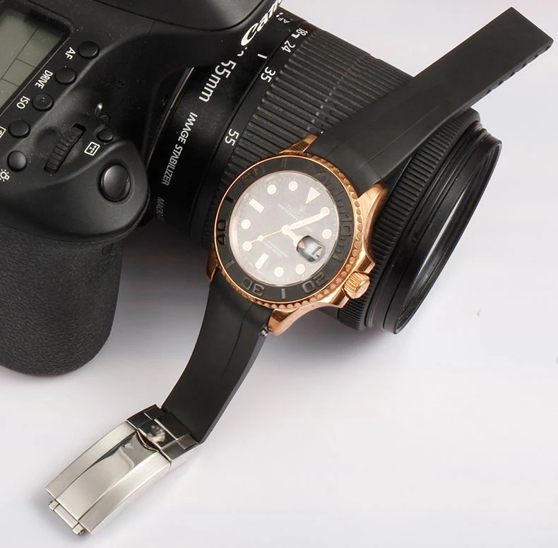 20 мм резиновый силиконовый ремешок для часов комбинированный ремешок для наручных часов, с пряжкой подходит для Daytona Submariner DEEPSEA GMT OYSTERFLEX аксессуары для часов