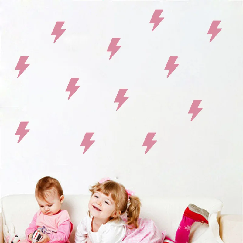24pcs/sheet Lightning Bolt Pattern Removable Thunder Vinyl Decal Wall