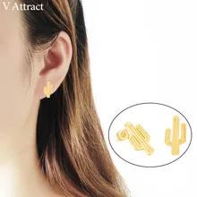 V привлечь 10 пар юго Jewelry Нержавеющая сталь Pendientes Mujer пастушка Юго-цереуса кактус серьгу