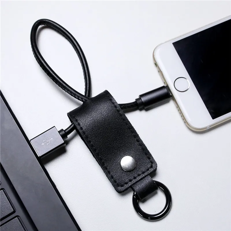 Кожаный usb-кабель для iPhone 5 5S 6 6s Plus брелок аксессуар для зарядки синхронизации данных Шнур зарядное устройство USB кабель для iPhone 7 8 Plus