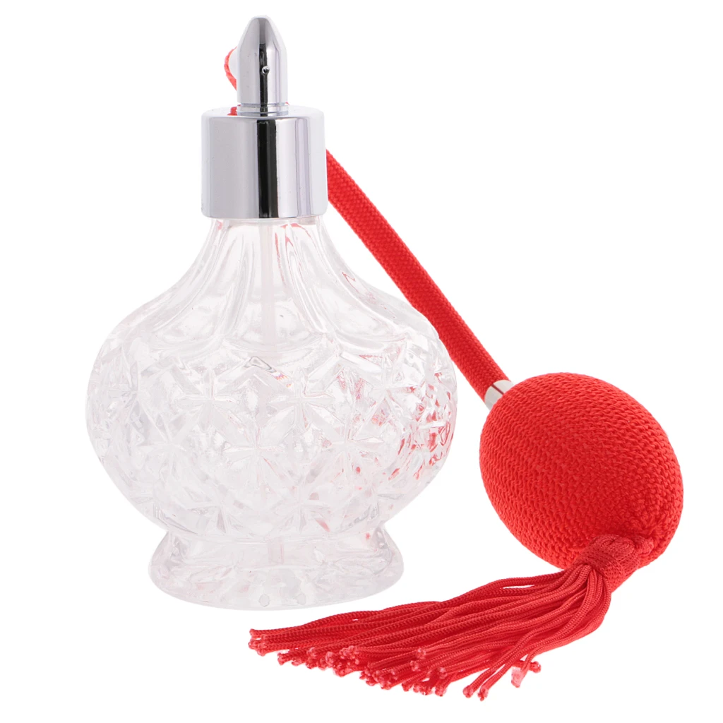 Clear Glass Empty Perfume Bottle Long Spray Atomizer Refillable Bottle Containers Vintage Glass Perfume Bottles 100ml