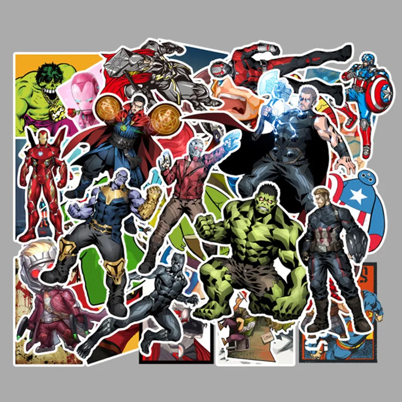 

50pcs/lot Super Hero Game Stickers for Toy Luggage Moto car suitcase laptop skateboard Graffiti PVC Waterproof Cartoon Stickers
