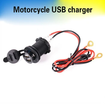 

Automobile motorcycle car cigarette lighter waterproof automatic cigarette socket Metal shell 2 USB charger volt free shipping