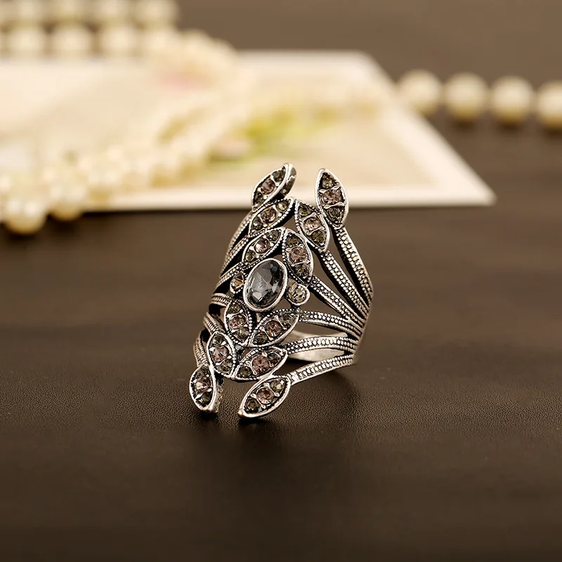 Vintage Boho Big Wings Ring Antique Gold Gemini Rings For Women Fashion Statement Turkey Indian Jewelry