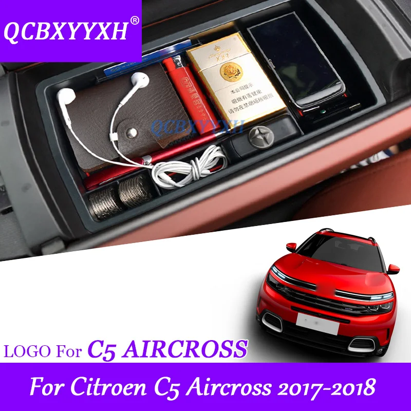 

Car Styling For Citroen C5 AIRCROSS 2017-2018 Car Center Console Armrest Storage Box Covers Interior Decoration Auto Accessories