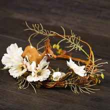 2018 nuevo vestido de novia exquisito Vintage Sen Fawn Garlands con sombrero