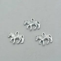 30 шт древнее тибетское Серебро Тон двухсторонние маленькие подвески в виде лошадок тема животных 15*12 мм