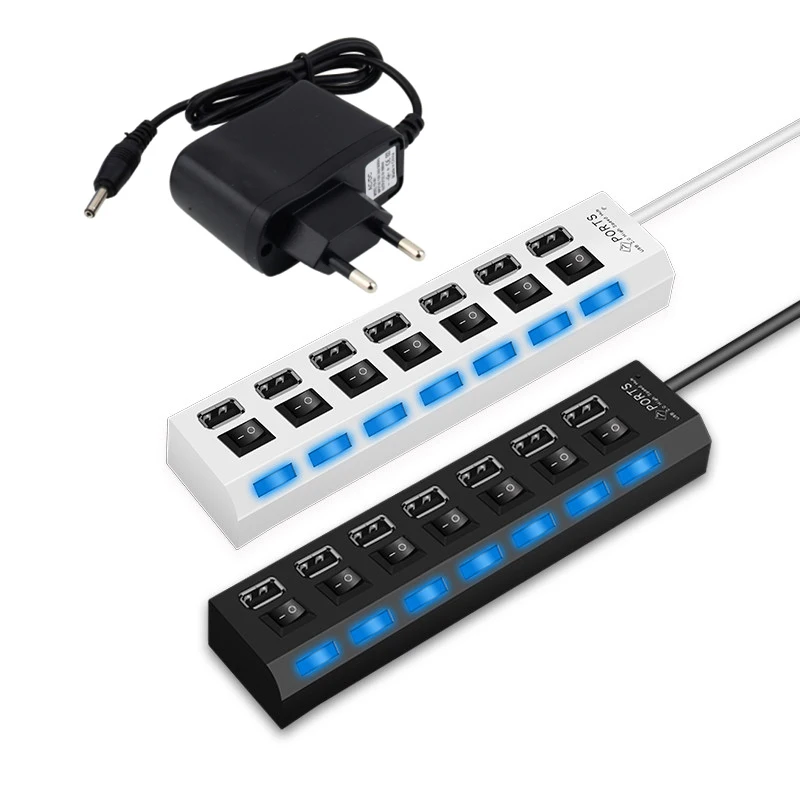 Портативный usb хаб twototro 2 0 4/7 портов с европейской вилкой питания USB концентратор