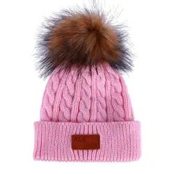 2018 осень-зима детская шапка трикотажная пряжа Симпатичные Hairball реквизит для фотографии новорожденных шляпка для девочки От 3 до 6 лет