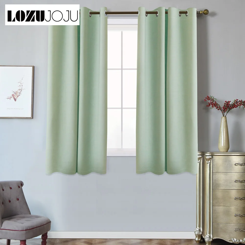 

1 piece For living room bedroom window ready made short blackout curtains grommet top treatments kitchen modern design curtains