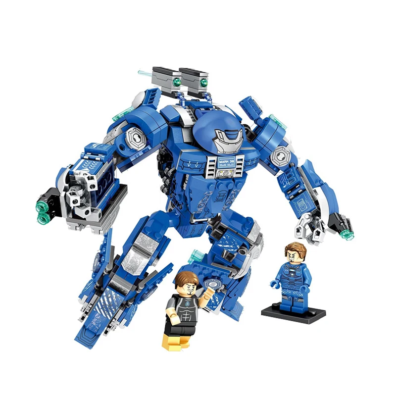 

mylb new Captain America Armor Iron Man Hulkbuster Building Block Toy MK38 Super Heroes model toy for children gift without box