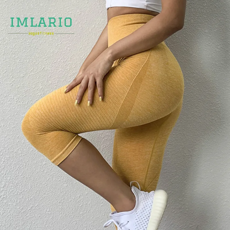 Imlario Energy Gym Капри для бега бесшовные укороченные брюки йоги женские супер