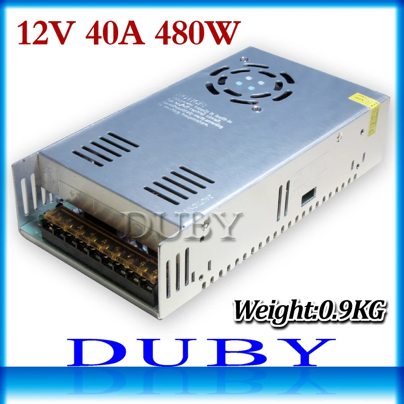 

10piece/lot Small Volume 12V 40A 480W Switching power supply Driver For LED Light Strip Display AC100-240V Free Fedex