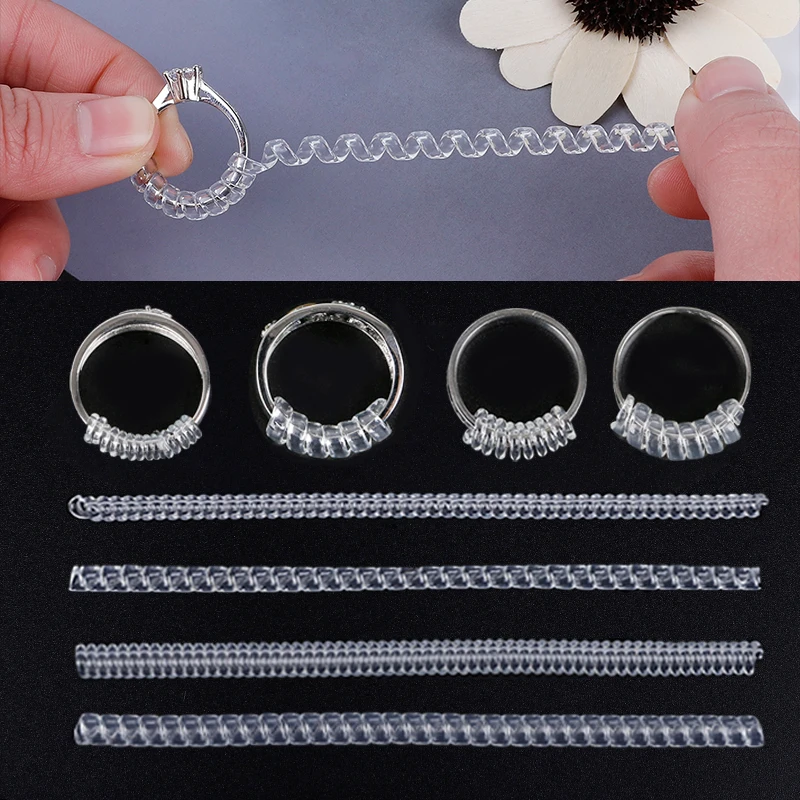 

4pcs Vintage Spiral Based Ring Size Adjuster Guard Tightener Reducer Resizing Tools Jewelry Parts for bigger ring