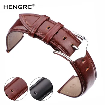

Genuine Leather Watchbands Bracelet Women Men Brown Black Smooth Soft Cowhide Watch Strap Clock Accessories 18 19 20 21 22 24mm