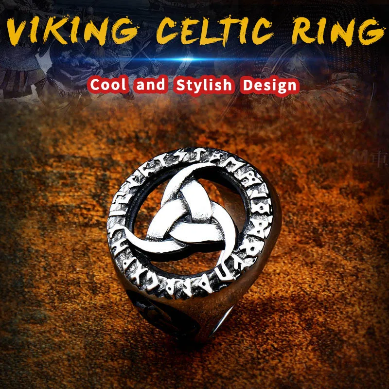 Байер 316L нержавеющая сталь Viking дизайн руна талисман для мужчин кольцо в