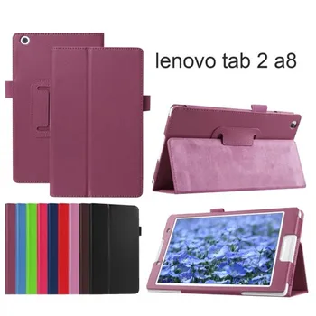 

New Luxury Folio Stand Magnetic Leather Case Protective Cover Clear Screen Protector For Lenovo Tab 2 Tab2 A5500+PEN